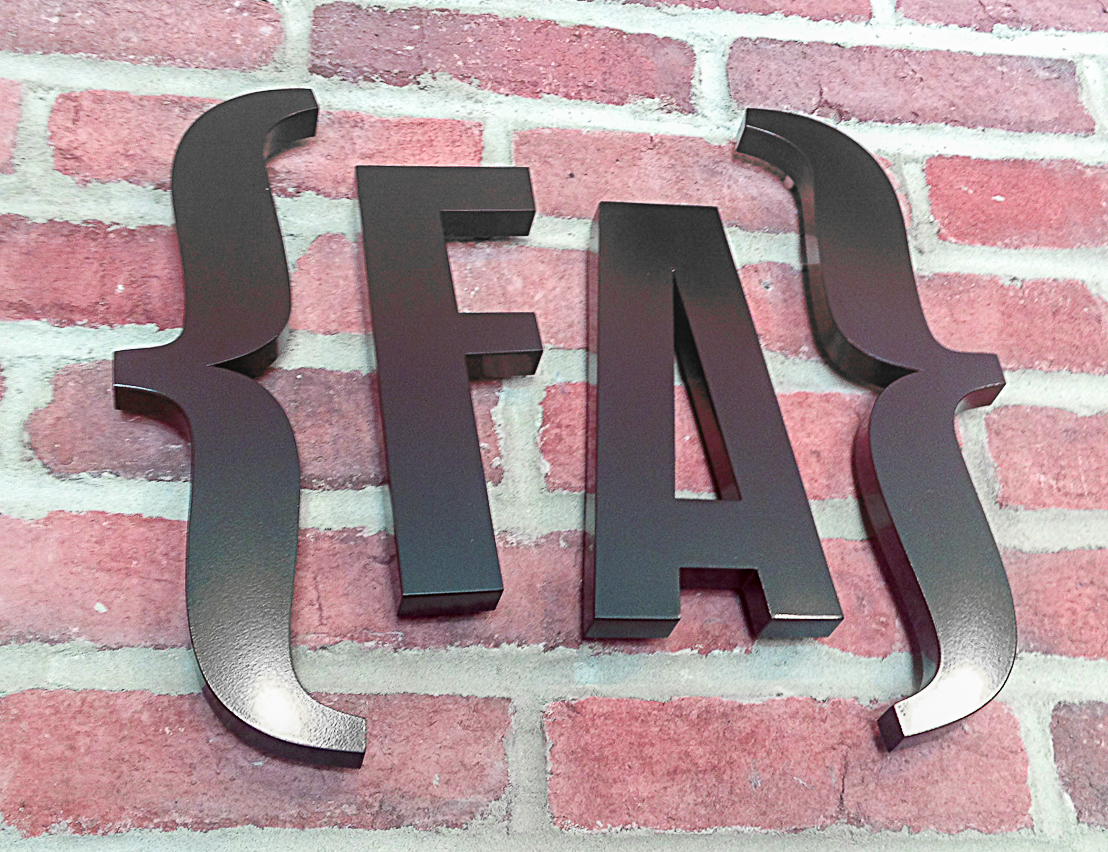 painted steel letter sign